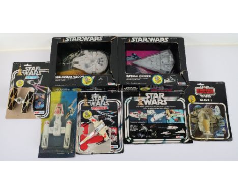 Palitoy Star Wars Die Cast Metal High Impact Plastic Vintage Space Ships, boxed: 31345 Millennium Falcon, 31346 Imperial Crui