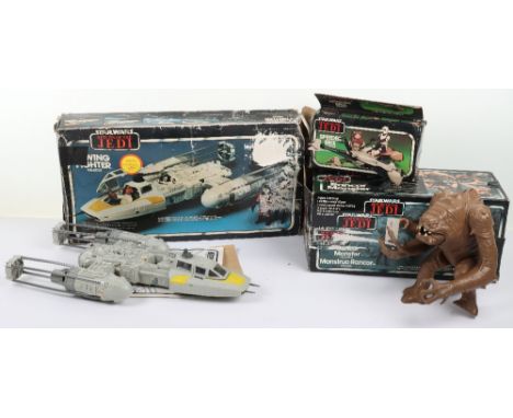 Vintage Palitoy Return of the Jedi Y-Wing Fighter Vehicle, appears complete, missing cannon to roof, slight damage to rear of