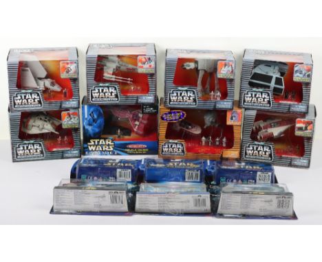 A Collection Galoob Star Wars MicroMachines, Slave I, Y-Wing Fighter, A-Wing Star fighter, Imperial AT-AT, Imperial Landing C