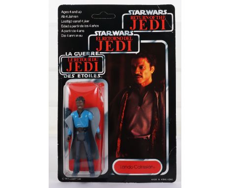 Palitoy General Mills Star Wars Tri logo Return of The Jedi Lando Calrissian Vintage Original Carded Figure, 3 ¾ inches mint,