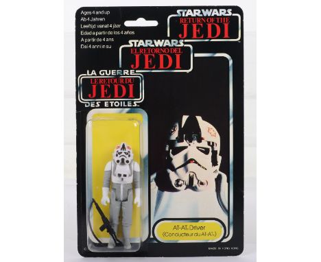 Palitoy General Mills Star Wars Tri Logo Return of The Jedi AT-AT Driver Vintage Original Carded Figure, 3 ¾ inches mint, fac