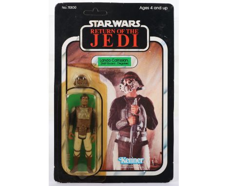 Kenner Star Wars Return of The Jedi Lando Calrissian (Skiff Guard Disguise) Vintage Original Carded Figure, 3 ¾ inches mint, 