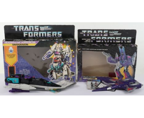 Two Boxed Hasbro G1 Transformers, Deception Cyclonus transforms from plane to robot and back, loose in box with instruction b