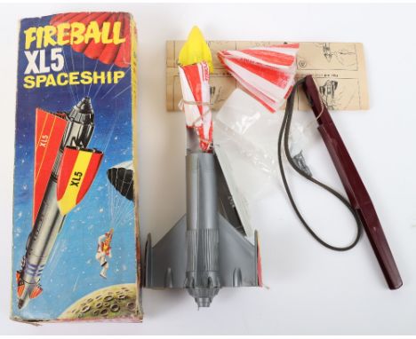 Quercetti (Italy) Fireball XL5 Spaceship, with parachute and Steve Zodiac, based on TV series, plastic body, complete with sl