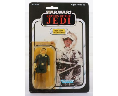 Kenner Star Wars Return of The Jedi Han Solo (Hoth Battle Gear) Vintage Original Carded Figure, 3 ¾ inches mint, factory seal