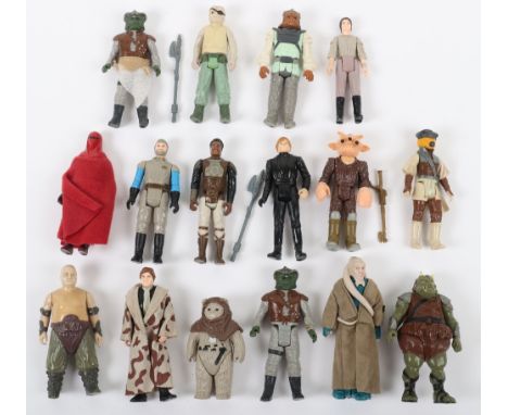 Sixteen Vintage Loose First/Second/Third Wave Star Wars Action Figures, Lando Calrissian with skiff guard axe only@ L.F.L 82 