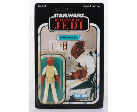 Kenner Star Wars Return of The Jedi Admiral Ackbar Vintage Original Carded Figure, 3 ¾ inches mint, factory sealed bubble (sl