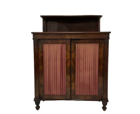Wilkinson &amp; Sons Ludgate Hill - Regency period mahogany chiffonier, raised back with column supports, fitted with two ple