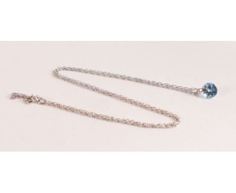 Aquamarine Gem Drop Pendant Necklace 0.65ct in 9ct White Gold
Aquamarine Pendant Necklace handcrafted in solid white gold. Si