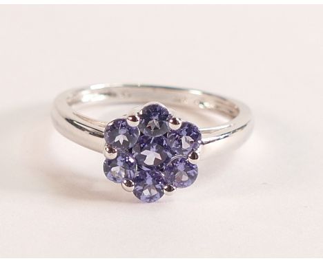 10ct White Gold and Tanzanite Daisy Cluster Ring - 
There are seven brilliant cut Tanzanite fashioned in the shape of a daisy