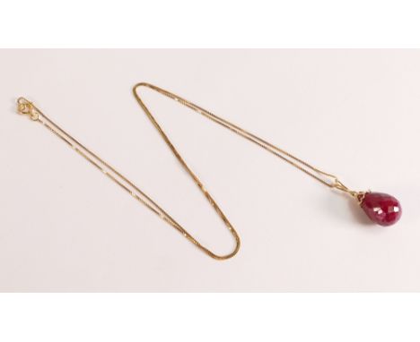 Ruby Tiara Pendant Necklace 14.8ct in 9ct 375 Gold
Crowned by a solid gold tiara setting and suspended by a box chain sits th