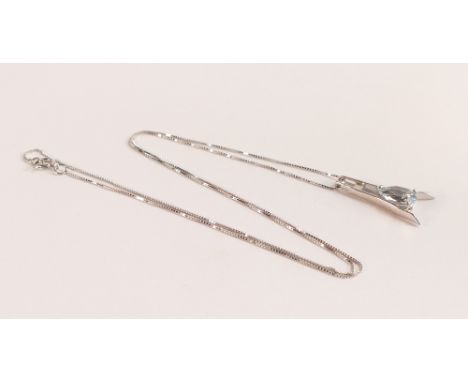 Aquamarine Eiffel Pendant Necklace 1.5 ct in 9ct White Gold
Aquamarine necklace handcrafted in solid 9 carat white gold. Sing