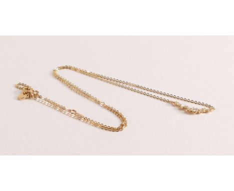 ROX 18ct yellow Gold Diamond Necklace set with 10 brilliant cut diamonds weighing a total of 0.25cts.
The necklace measures a