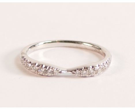 ROX 18ct White Gold Diamond Bow Stacking Ring, approx carat weight is 0.20ct, ring size J/K, weight 2.4g. 