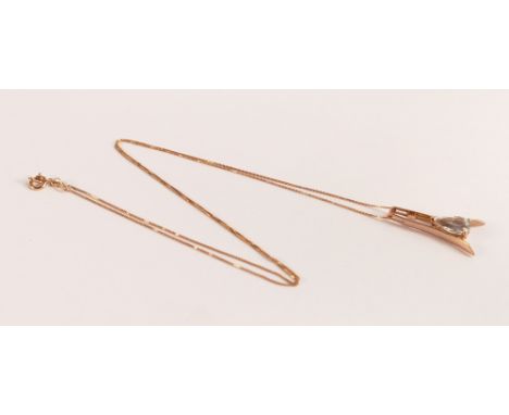 . Aquamarine Eiffel Pendant Necklace 1.5ct in 375 9ct Rose Gold
Aquamarine necklace handcrafted in solid 9 carat rose gold. S