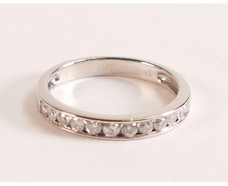 10ct White Gold Diamond Half Eternity Ring
There are twelve brilliant cut white diamonds, 0.33ct approximate

Solid 10ct Whit