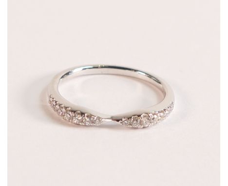 ROX 18ct White Gold Diamond Bow Stacking Ring, approx carat weight is 0.20ct, ring size M, weight 2.4g. 