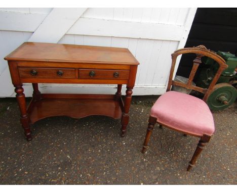Console table and Victorian mahogany chair