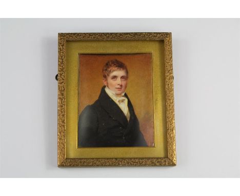 Attributed to Sir William John Newton (1785-1869) Portrait Miniature. The square painted miniature entitled Jackson Hunt Esq 