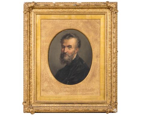 Leopold Dumini [19th Century] -Portrait of a scholar, head and shoulders:-signed bottom rightoil on board, oval 21.5 x 17cm.