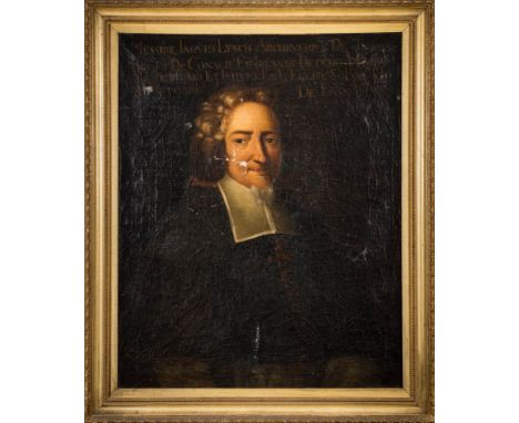 Irish/French School 18th Century-Portrait of Jack Lynch, Archbishop of Tuam in County Galway,:bust-length in clerical gown an