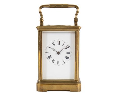 Le Roy & Fils, Paris a late 19th century carriage timepiece: the eight-day duration movement having a silvered platform lever