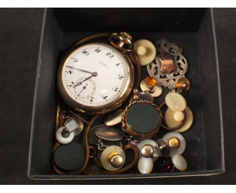 Pocket Watch Pocket Compass and Double Albert Gift Set Blue MOP