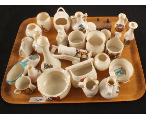 Various Goss china including Mons Meg Cannon, Ann Hathaways Cottage etc