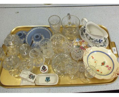 Items of china and glass including Wedgwood and three pieces of Goss