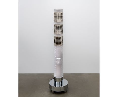 JEAN-MICHEL JARRE (B. 1969) AND LALIQUE L'AEROSYSTEM ONE SPEAKER designed 2012, edition number 112/999, clear and frosted gla
