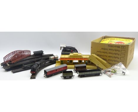 Trix Twin 'OO' gauge - 0-4-0 locomotive and tender in British Rail unlined black No.6201, brake van, passenger coach and six 