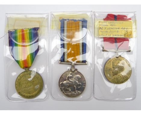 WW1 pair of medals comprising British War medal and Victory medal awarded to 8713 Pte. J. Ormston 14-London R. together with 