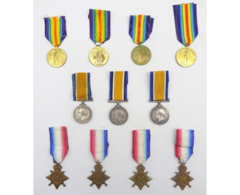 Eleven WW1 medals comprising British War medals to 21497 Cpl. A. Richards D. of Corn. L.I., 230651 Pte. W.J. Mooney 2-Lond. R