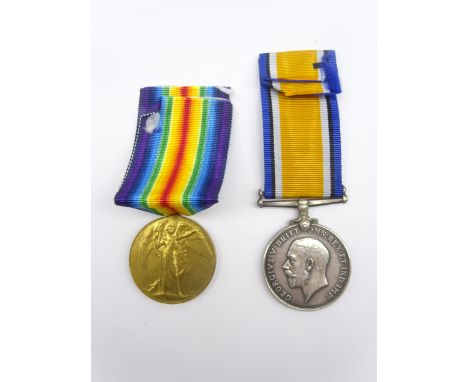 WW1 pair of medals comprising British War medal and Victory ,medal awarded to 35274 Pte. H. Smith W. Rid. R. Condition Report