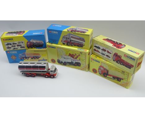 Corgi Classics - four die-cast lorries comprising Bassett Roadways Foden S21 Mickey Mouse 8-Wheel Platform Lorry and canvas, 