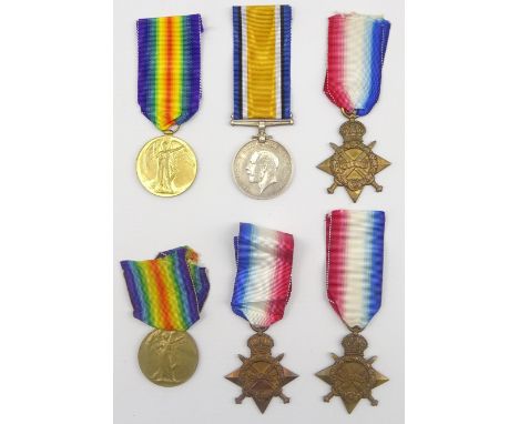 Six WW1 medals comprising British War medal to S-21742 Pte. P. Smith Seaforth, 1914-15 Stars to 13738 Pte. G. Smith High. L.I