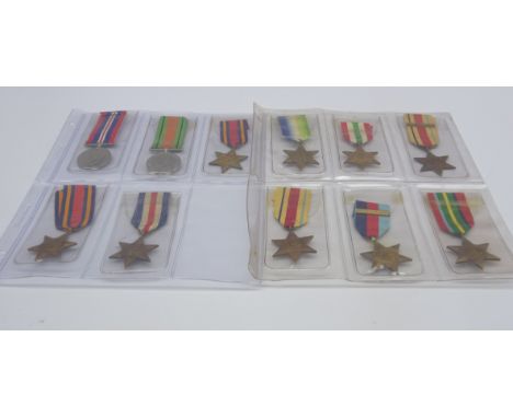 Eleven WW2 medals comprising 1939-45 medal, Defence medal, Atlantic star, Italy Star, two Africa Stars (one with 1st Army bar