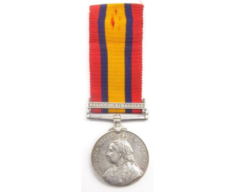 Victorian Queen's South Africa medal awarded to 2324 Sq. Q.M. Sjt. R. Cumming 6/Dn. Gds. with Relief of Kimberley bar Conditi