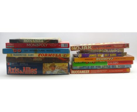 Twenty-seven board games by Waddington, Spears, Arrow, Denys Fisher etc including TV and film related Dr. Who, Kojak, James B