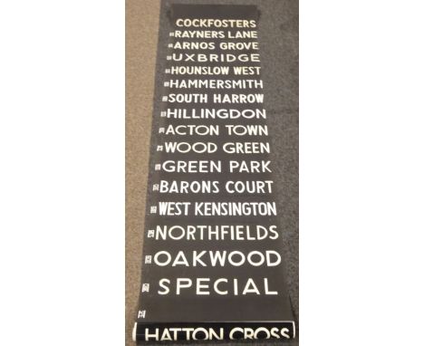 London Underground Piccadilly Line destination roller stamped Kelbus 63 x 310cm Condition Report & Further Details Click here