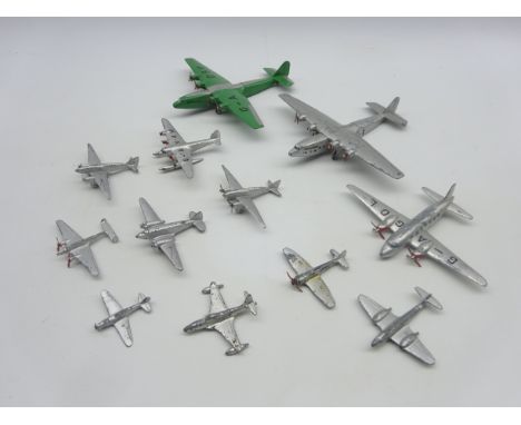 Dinky - twelve unboxed graduated aircraft including two Armstrong Whitworths, Viking, Seaplane, Light Transport, DH Comet, Li