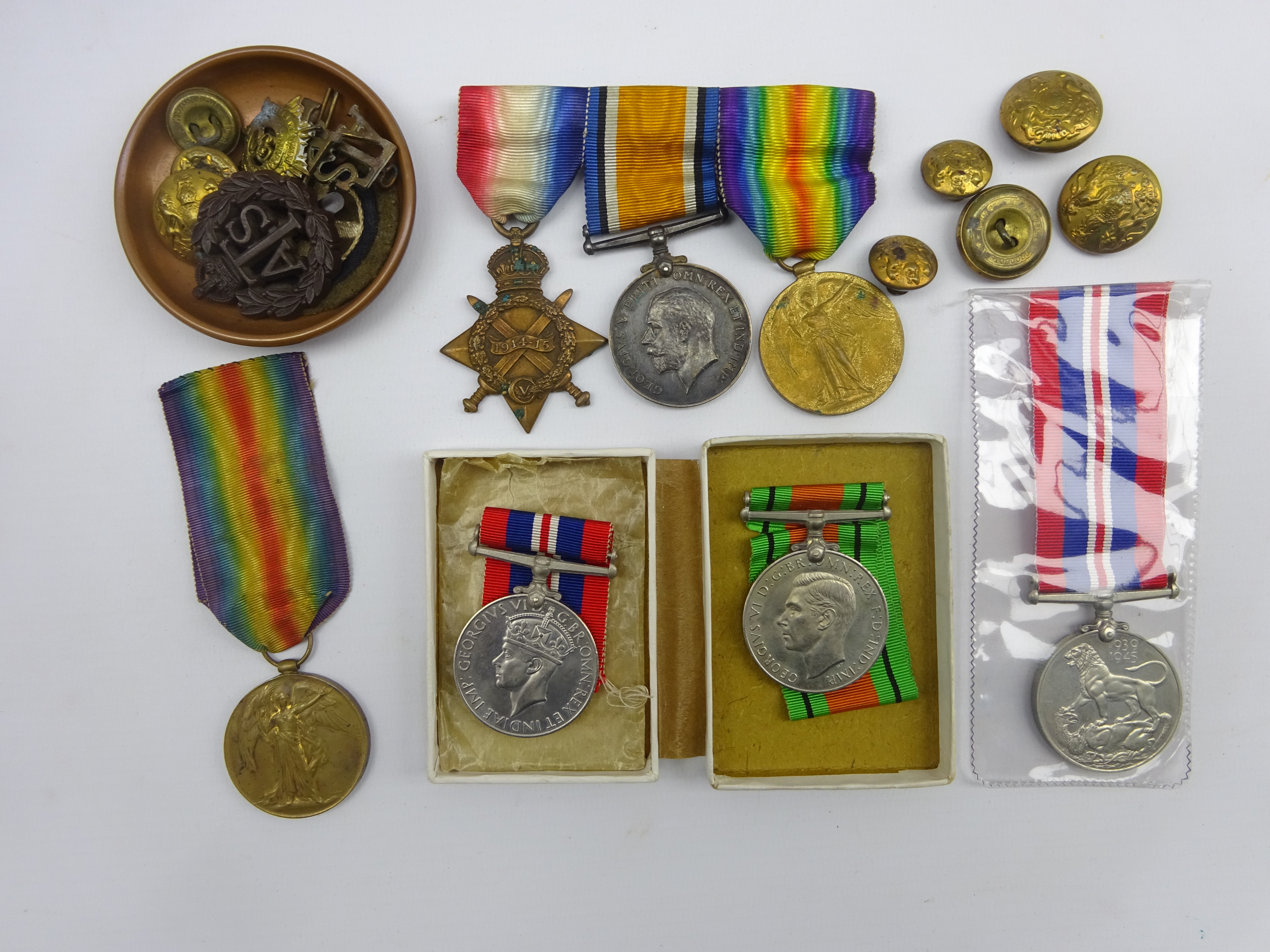 WW1 Group Of Three Medals Comprising British War Medal, Victory Medal ...