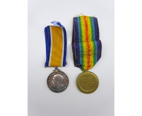 WW1 pair of medals comprising British War medal and Victory medal awarded to  358448 Pte. B. Taylor L'Pool. R. Condition Repo