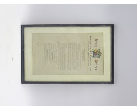Victoria Cross citation in frame:  Army Orders 6 March 1919: VC awarded to Sergeant Albert David Lowerson of the Australian I