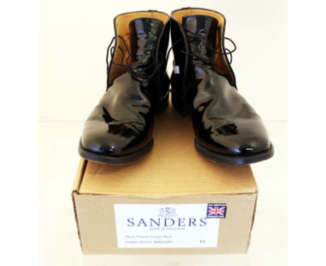 Charity Item, All Monies Going To "Army Benevolent Fund"  Size 11 Black Patent Leather George Boots, as New.