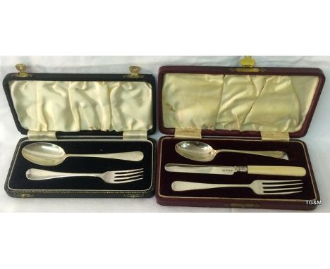 2 x Silver Children's Cutlery Sets 