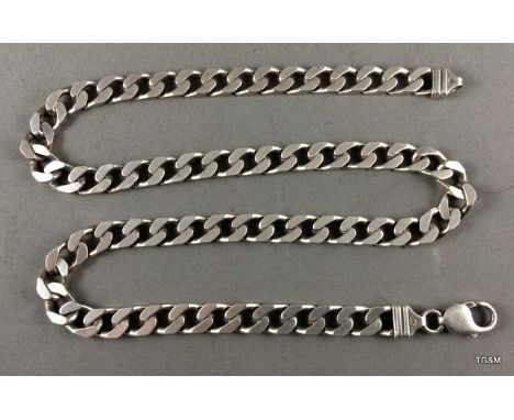 Silver flat link necklace 50 cm 64gm