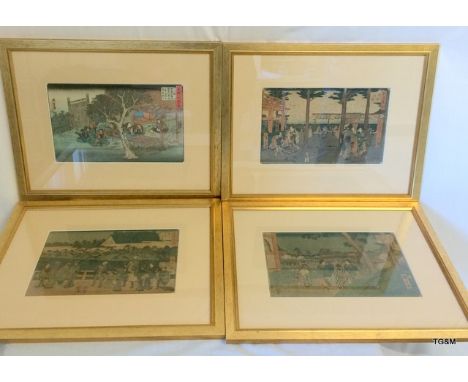 4 x framed Japanese antique prints