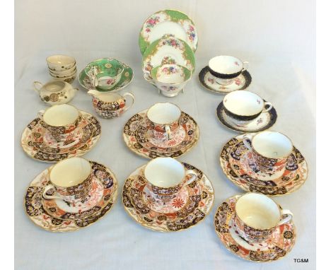 Mixed tea cups, saucers, Coalport, Spode etc