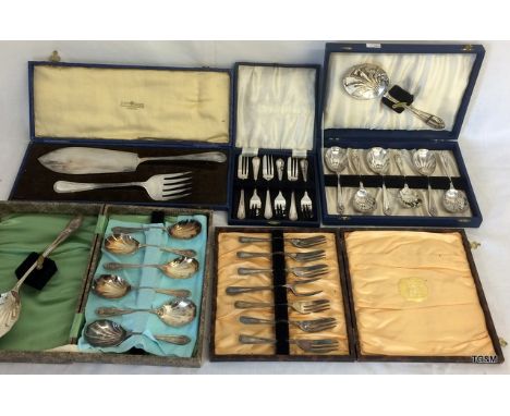A Box of Miscellaneous Silver Plate Flatware